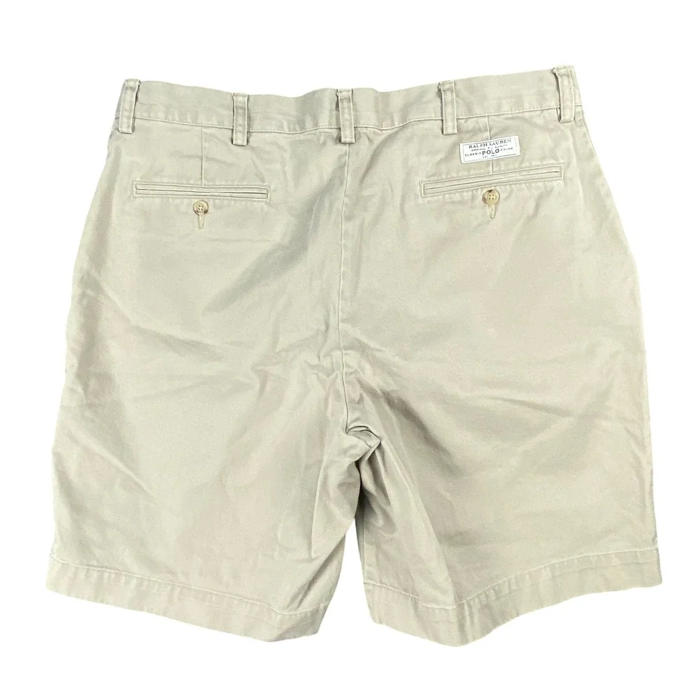 Polo Ralph Lauren Prospect Shorts Mens 36 Tan Khaki Classic Chino Cotton Vintage